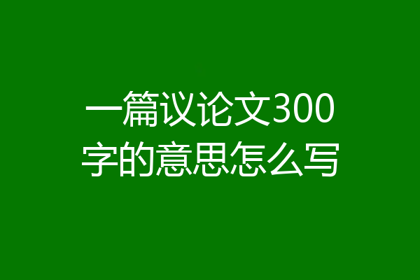 一篇议论文300字的意思怎么写