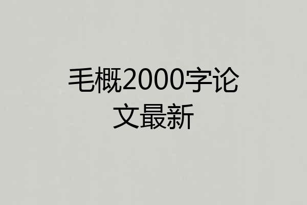 毛概2000字论文最新