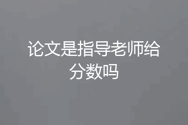 论文是指导老师给分数吗