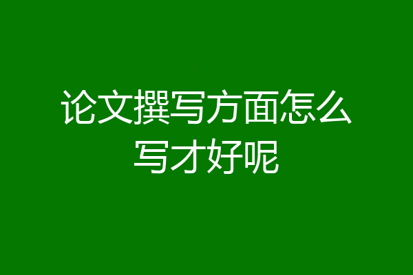 论文撰写方面怎么写才好呢