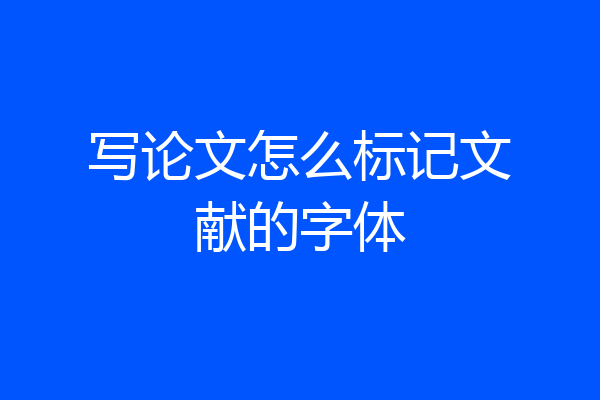 写论文怎么标记文献的字体