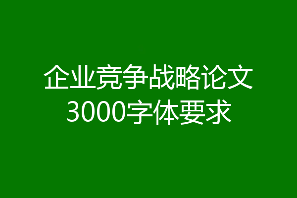 企业竞争战略论文3000字体要求