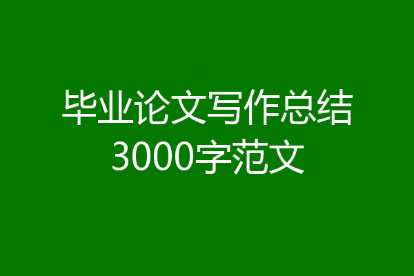 毕业论文写作总结3000字范文