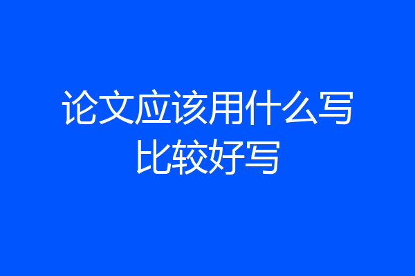 论文应该用什么写比较好写