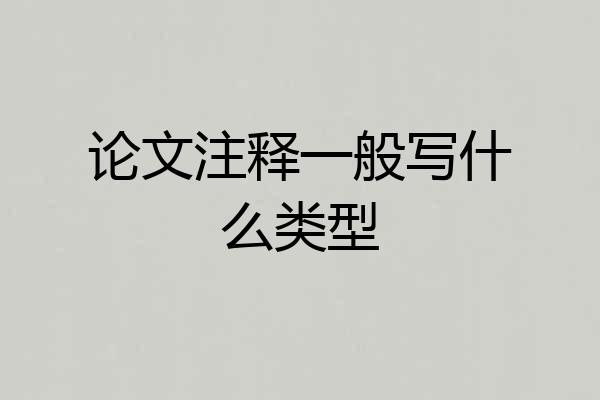 论文注释一般写什么类型