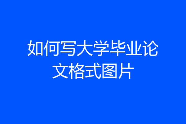 如何写大学毕业论文格式图片
