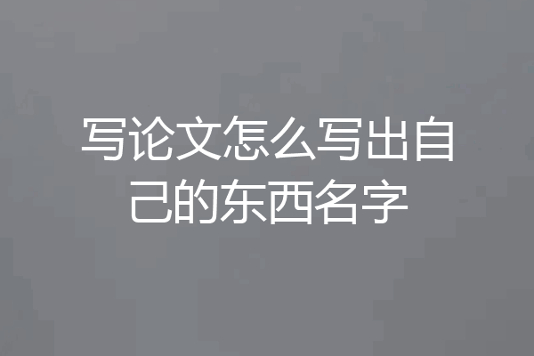 写论文怎么写出自己的东西名字