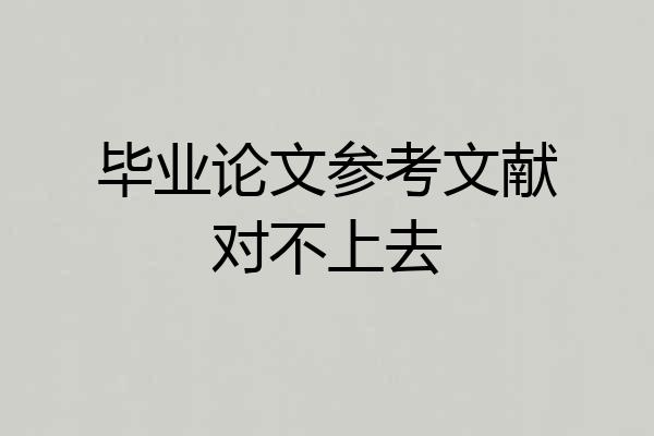 毕业论文参考文献对不上去