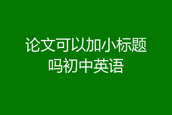论文可以加小标题吗初中英语