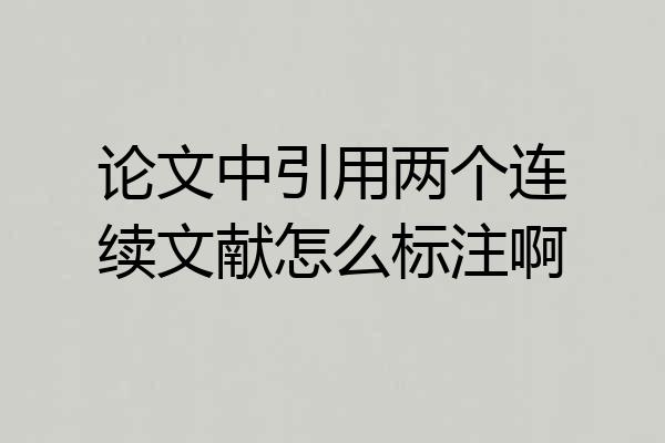 论文中引用两个连续文献怎么标注啊