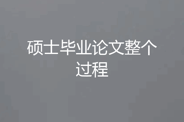 硕士毕业论文整个过程