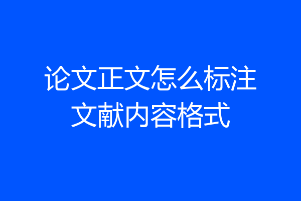 论文正文怎么标注文献内容格式