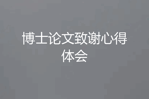 博士论文致谢心得体会