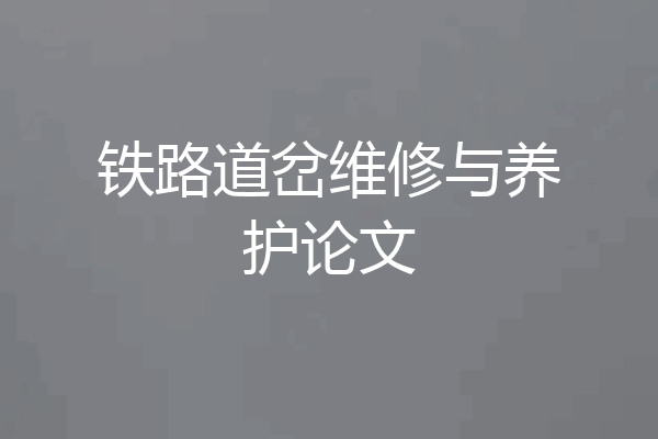 铁路道岔维修与养护论文