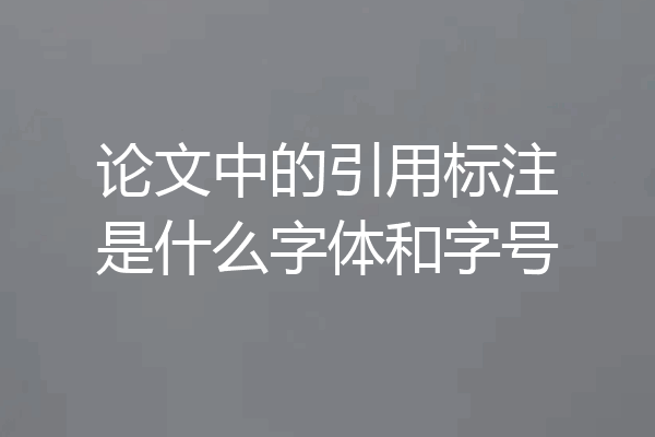 论文中的引用标注是什么字体和字号