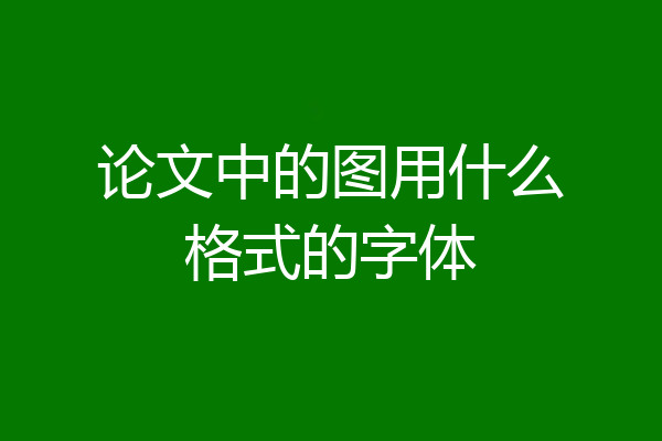 论文中的图用什么格式的字体