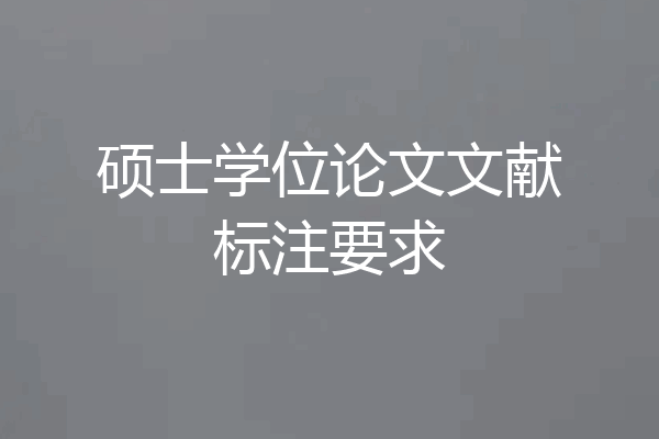硕士学位论文文献标注要求