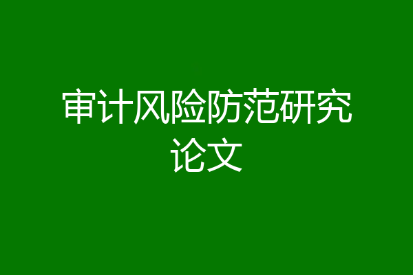 审计风险防范研究论文