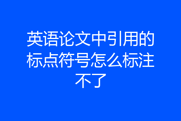 英语论文中引用的标点符号怎么标注不了