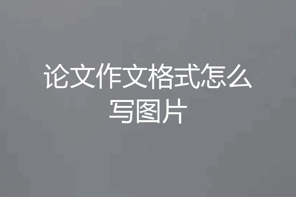 论文作文格式怎么写图片