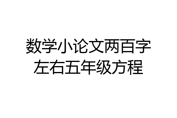 数学小论文两百字左右五年级方程