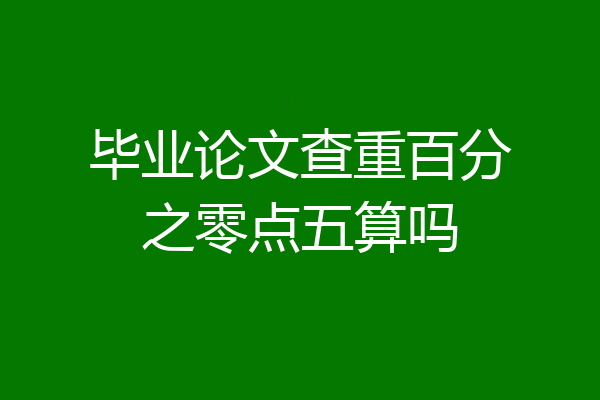 毕业论文查重百分之零点五算吗