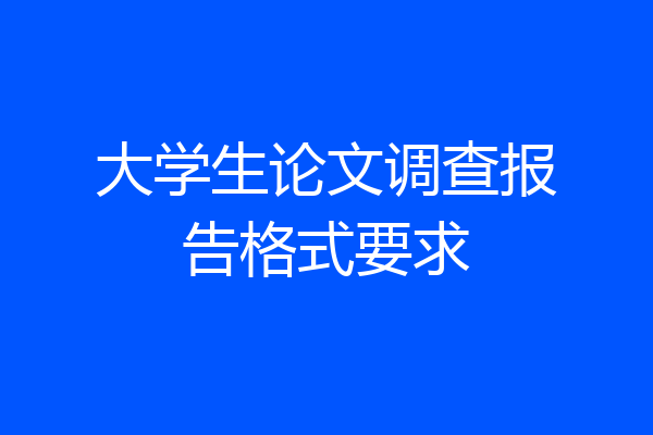 大学生论文调查报告格式要求