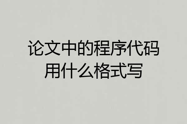 论文中的程序代码用什么格式写