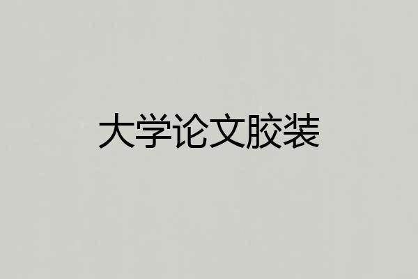 大学论文胶装