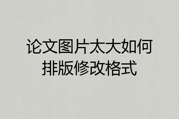 论文图片太大如何排版修改格式