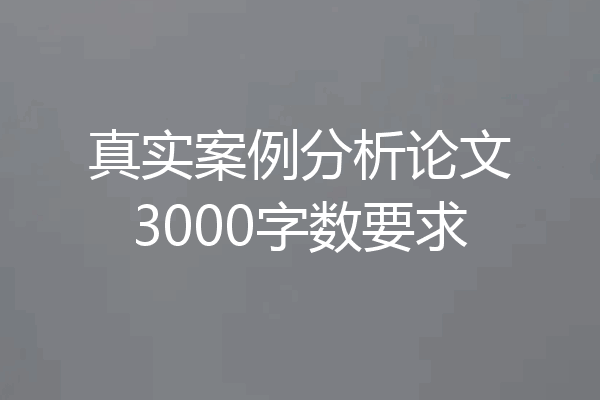 真实案例分析论文3000字数要求