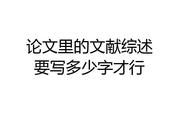 论文里的文献综述要写多少字才行