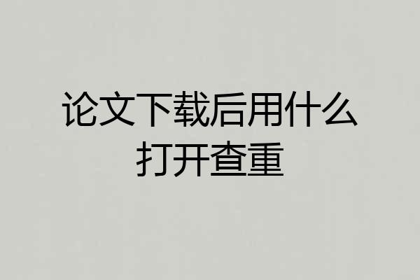 论文下载后用什么打开查重