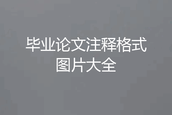 毕业论文注释格式图片大全