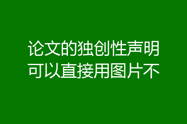 论文的独创性声明可以直接用图片不
