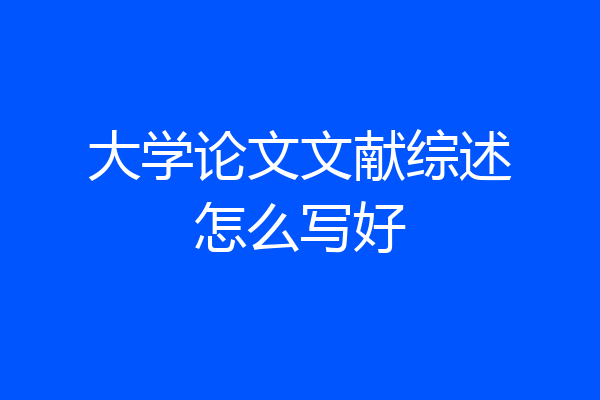 大学论文文献综述怎么写好