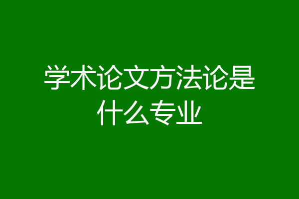 学术论文方法论是什么专业