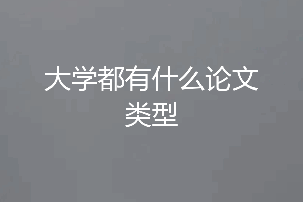 大学都有什么论文类型