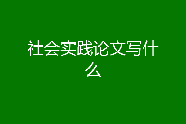 社会实践论文写什么