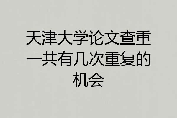 天津大学论文查重一共有几次重复的机会