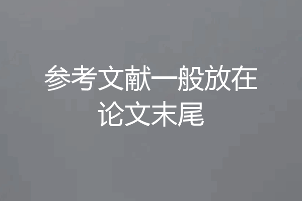 参考文献一般放在论文末尾