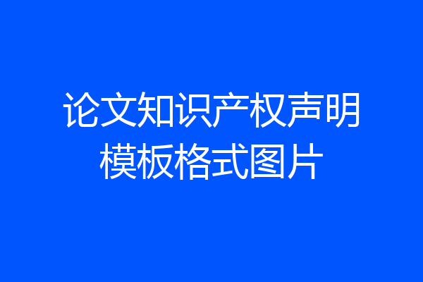 论文知识产权声明模板格式图片