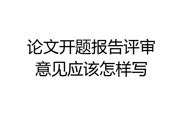 论文开题报告评审意见应该怎样写