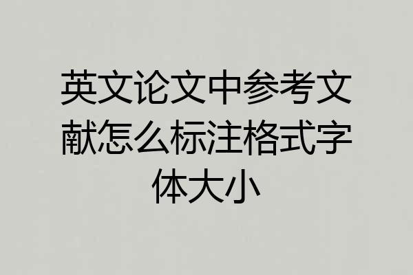 英文论文中参考文献怎么标注格式字体大小