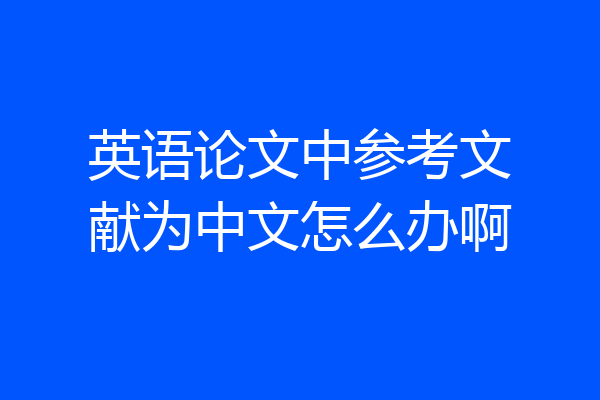 英语论文中参考文献为中文怎么办啊