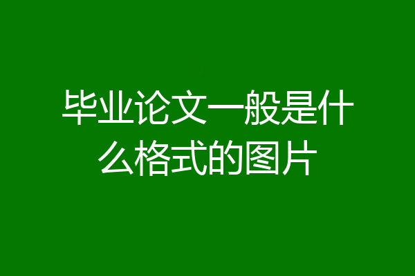 毕业论文一般是什么格式的图片