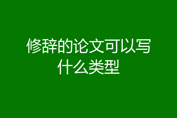 修辞的论文可以写什么类型