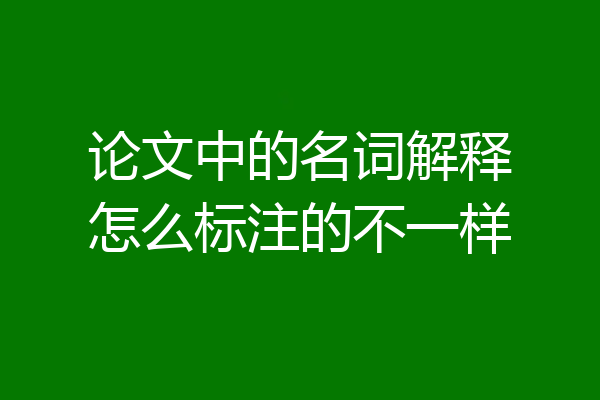 论文中的名词解释怎么标注的不一样