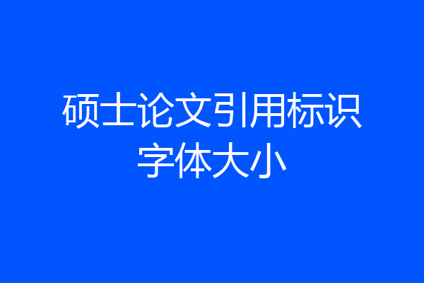硕士论文引用标识字体大小