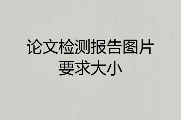论文检测报告图片要求大小